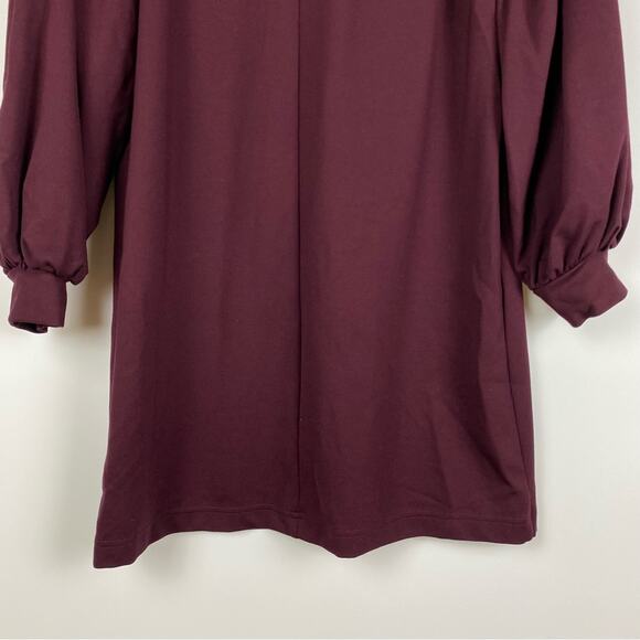 New With Tags Express Wine Balloon Sleeve Shift Dress Women’s Size Small - Picture 9 of 11